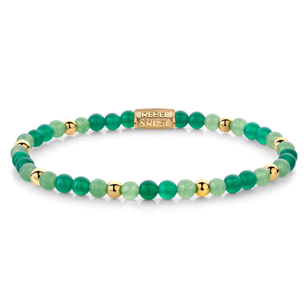 Rebel & Rose Golden Green kralenarmband
