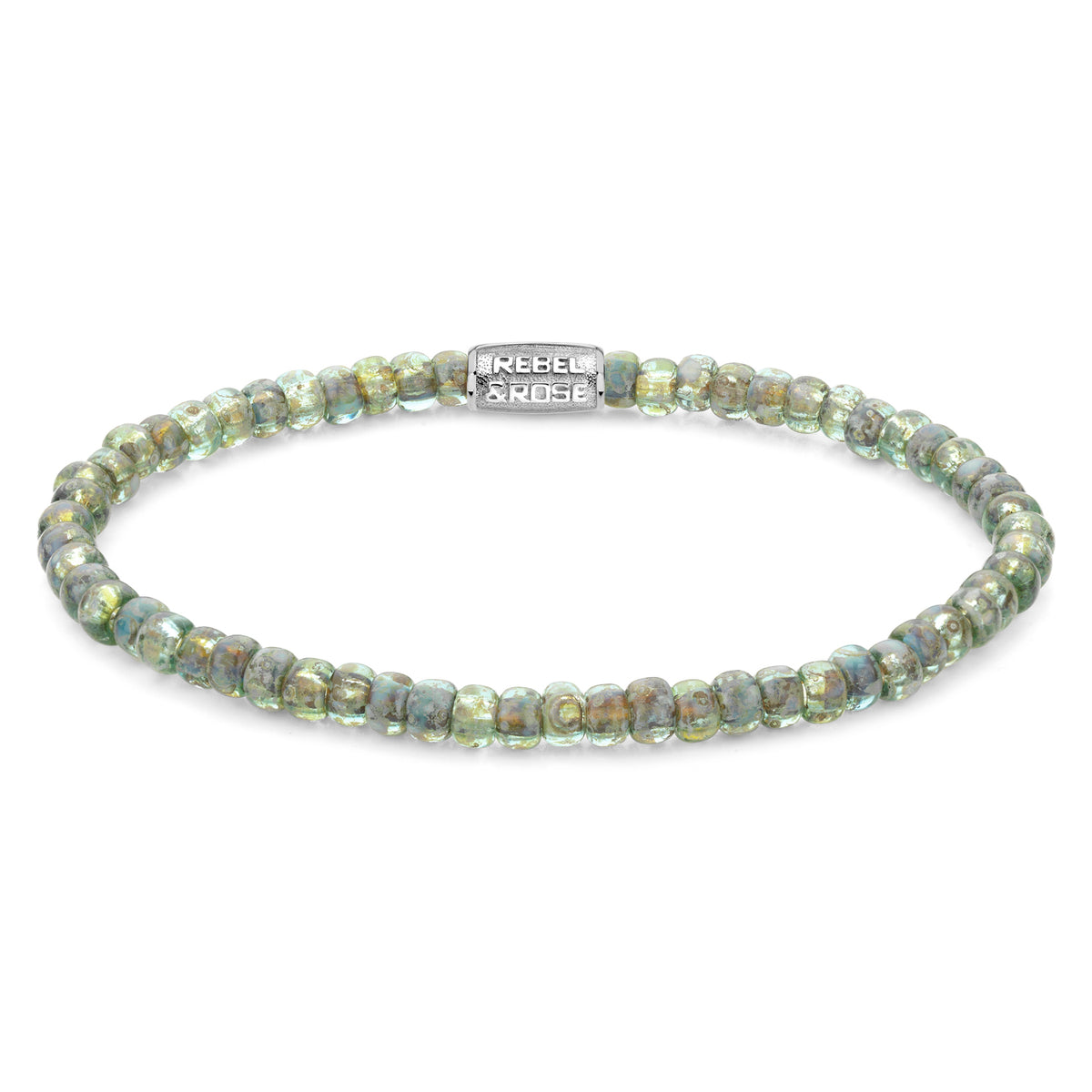 Rebel & Rose Glass Rocks Secret Garden armband 4 mm - groen