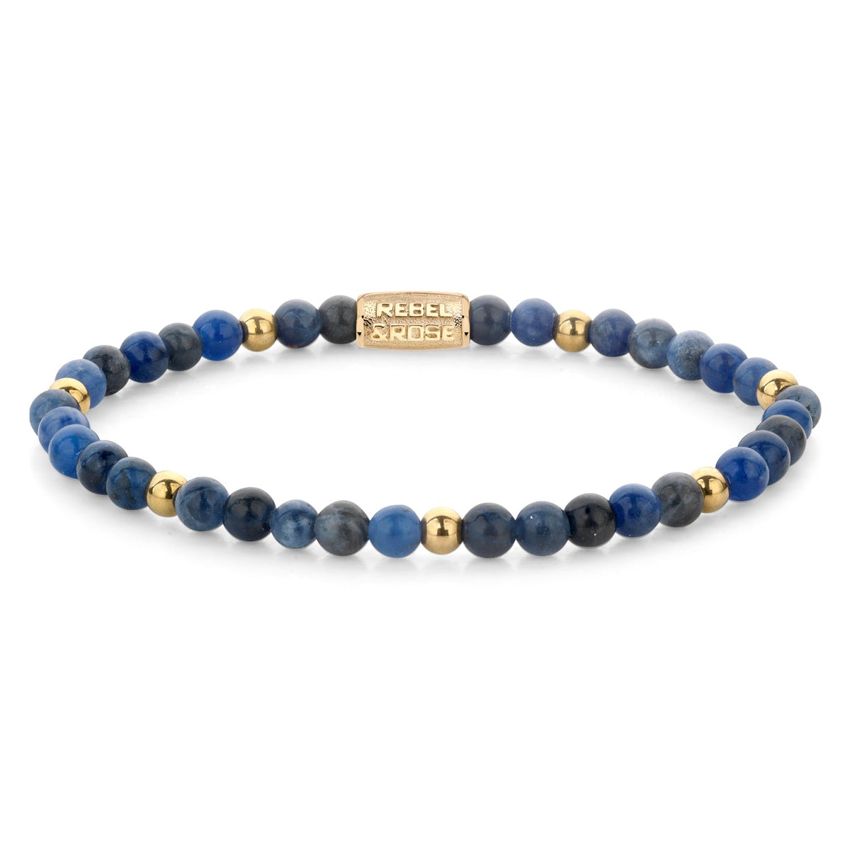 Rebel & Rose Midnight Blue gold-coloured armband 4 mm - blauw