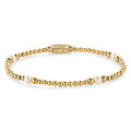 Rebel & Rose Touch of Pearl Gem armband 4 mm - wit en goudkleurig