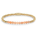 Rebel & Rose Sunstone meets Yellowgold armband 4 mm - oranje en goudkleurig