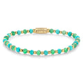 Rebel & Rose Blue Green Adventure gold-coloured armband 4 mm - blauw en goudkleurig