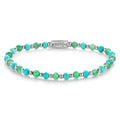 Rebel & Rose Blue Green Adventure armband 4 mm - blauw en zilverkleurig