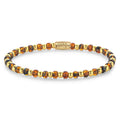 Rebel & Rose Mix Glass Rocks Tiger gold-coloured armband 4 mm - bruin en goudkleurig