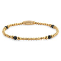 Rebel & Rose Touch of Black Glam Rocks armband 4 mm - goudkleurig en zwart