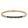Rebel & Rose Green Glam Rocks Meets Yellowgold armband 4 mm - groen en goudkleurig