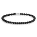 Rebel & Rose Black Glam Rocks silver-coloured armband 4 mm - zwart