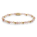 Rebel & Rose Roses and Cherry Glam Rocks armband 4 mm - goudkleurig en roze