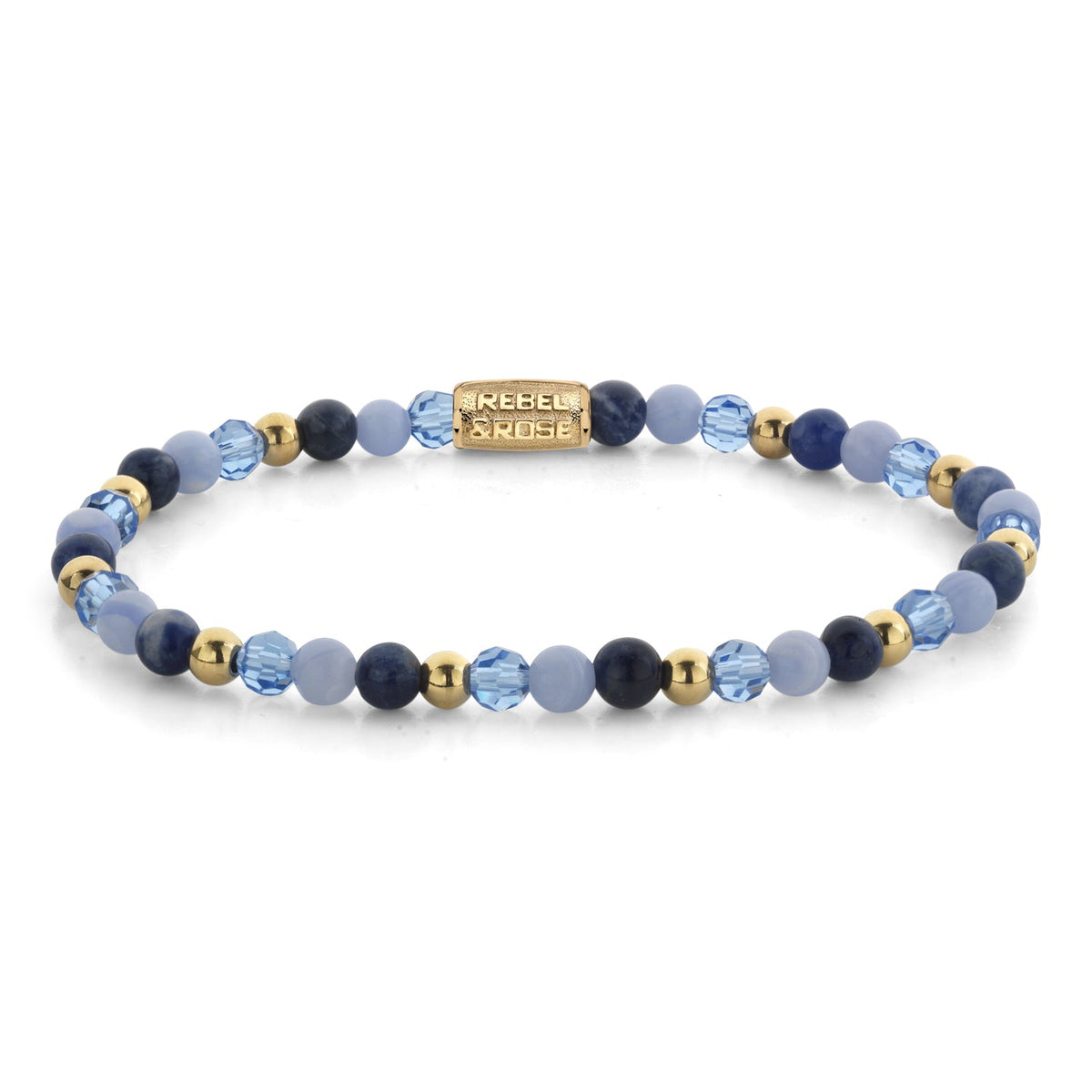 Rebel & Rose Winter Blues Glam Rocks armband 4 mm - multicolor