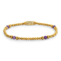 Rebel & Rose Touch of Purple Glam Rocks armband 4 mm - goudkleurig en paars