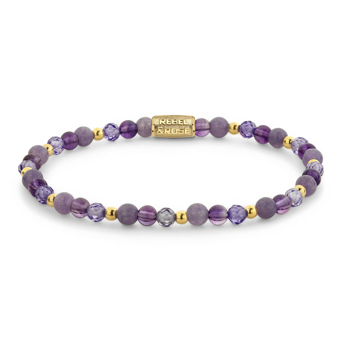 Rebel & Rose Purple Glam Rocks Party armband 4 mm - multicolor
