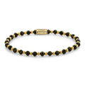Rebel & Rose Mix Black Glam Rocks gold-coloured armband 4 mm - goudkleurig en zwart