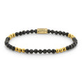 Rebel & Rose Blue & Gold-coloured Glam Rocks armband 4 mm - goudkleurig en blauw