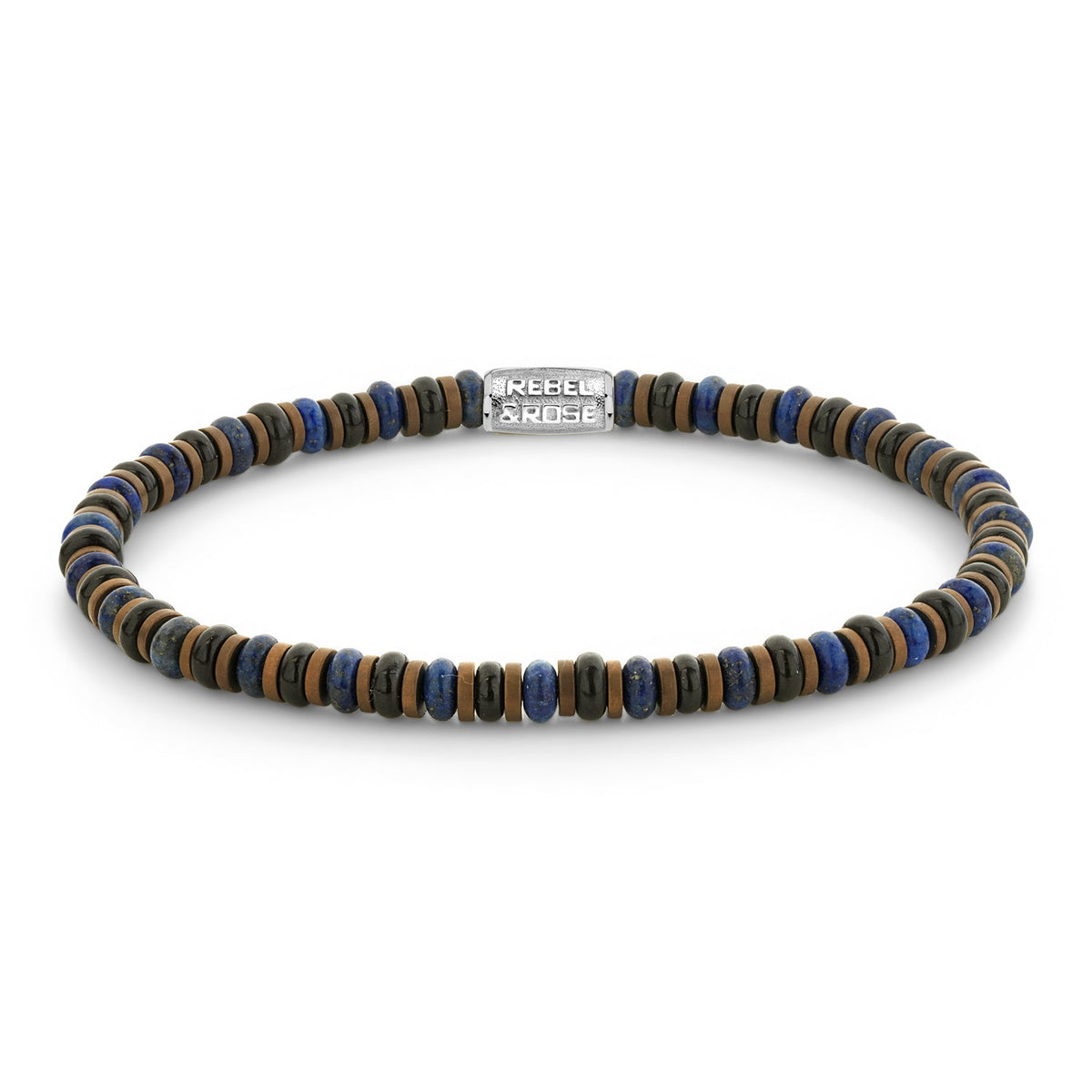 Rebel & Rose Slices - Mixed Blue armband 4 mm - blauw