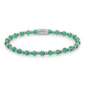 Rebel & Rose Mix Green Morning Glam Rocks silver-coloured armband 4 mm - zilverkleurig en groen