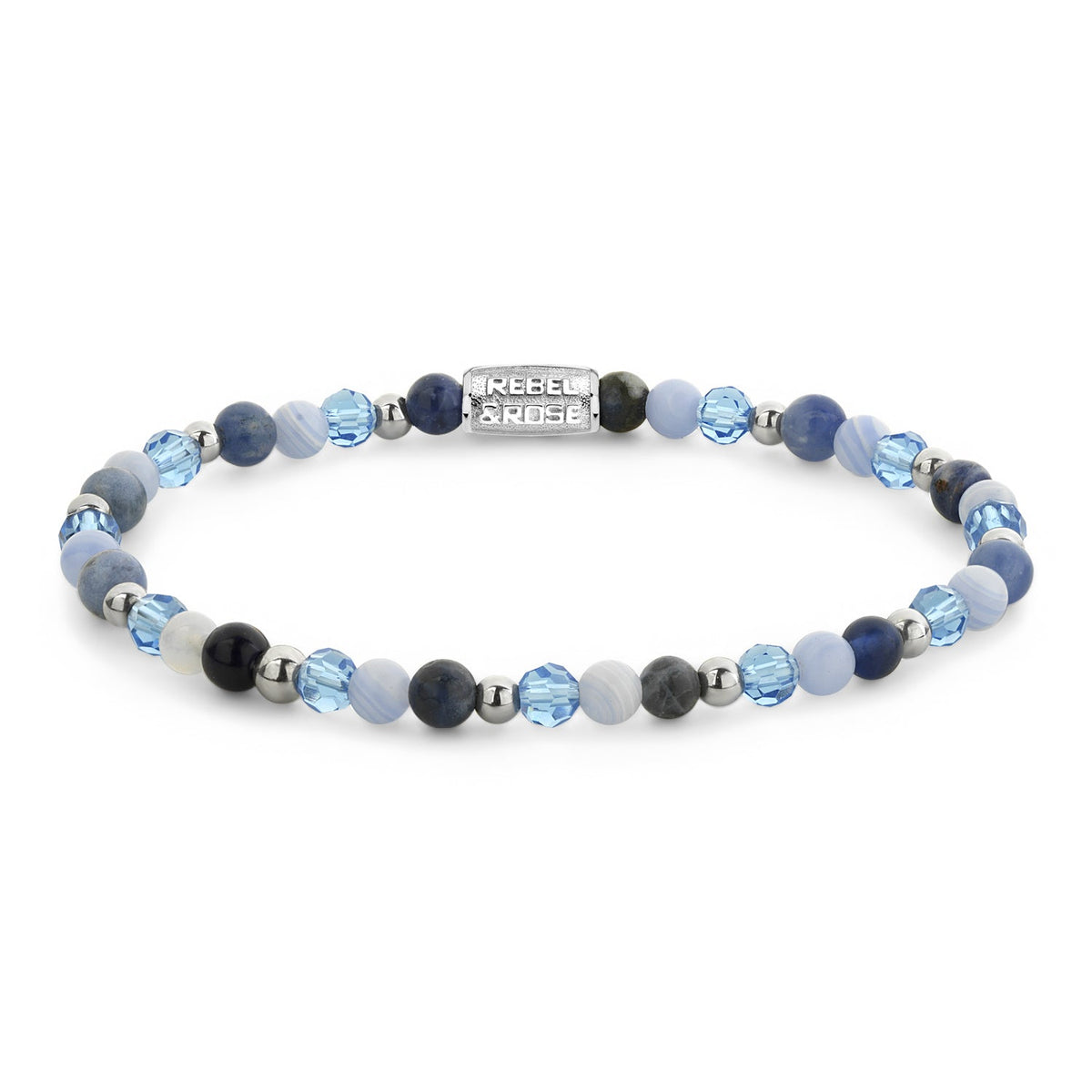 Rebel & Rose Winter Blues Glam Rocks silver-coloured armband 4 mm - multicolor