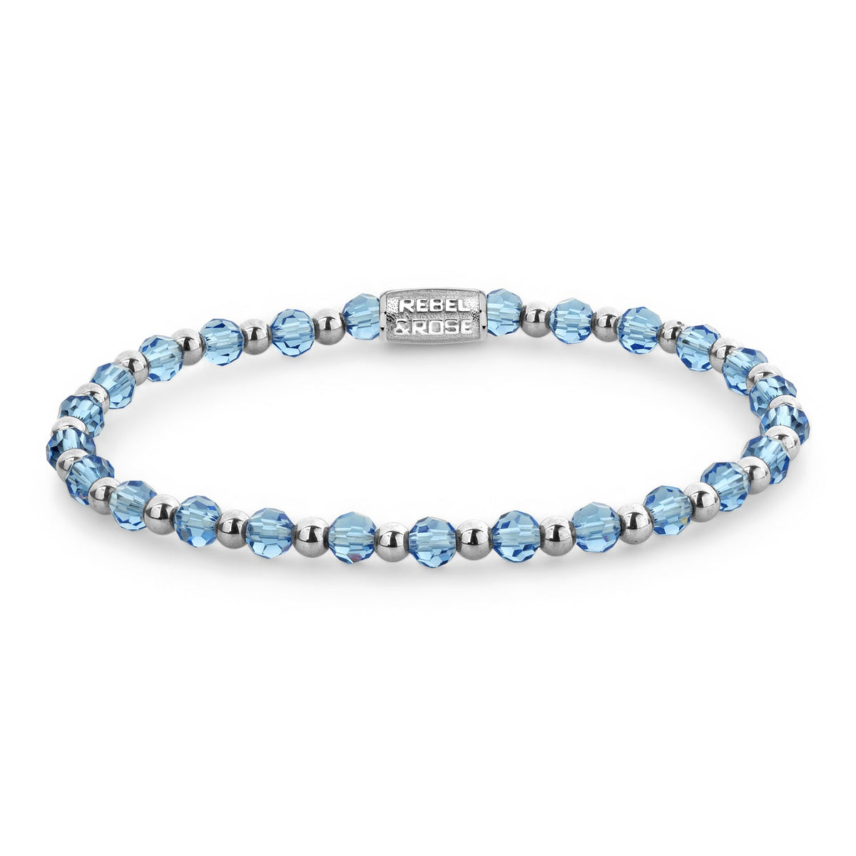 Rebel & Rose Mix Winter Blues Glam Rocks silver-coloured armband 4 mm - multicolor
