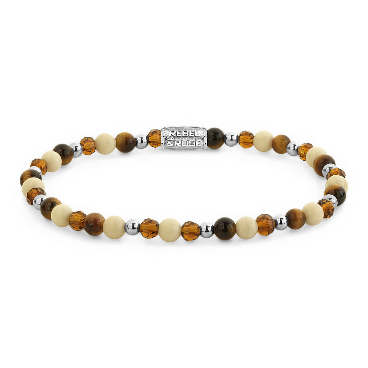 Rebel & Rose Autumn Love Glam Rocks silver-coloured armband 4 mm - multicolor