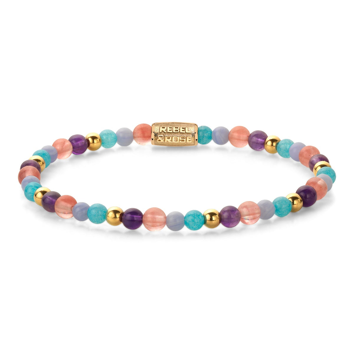 Rebel & Rose Beach Party gold-coloured armband 4 mm - multicolor