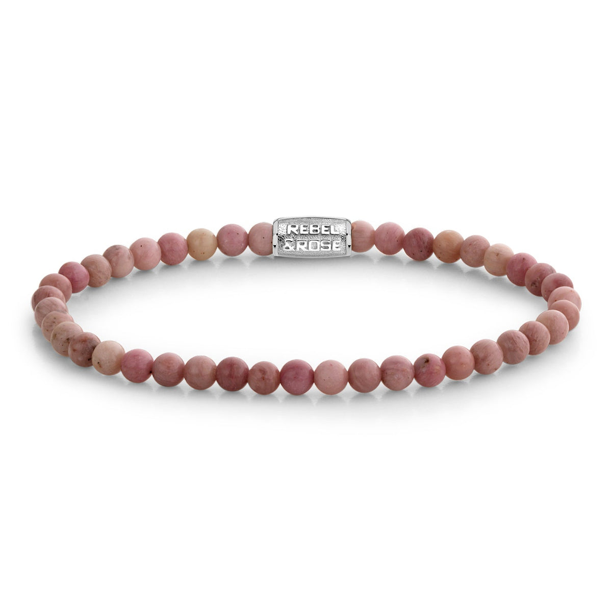 Rebel & Rose Rose Garden silver-coloured armband 4 mm - roze en paars