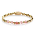 Rebel & Rose Yellowgold meets Cherry Rose armband 6 mm - goudkleurig en roze