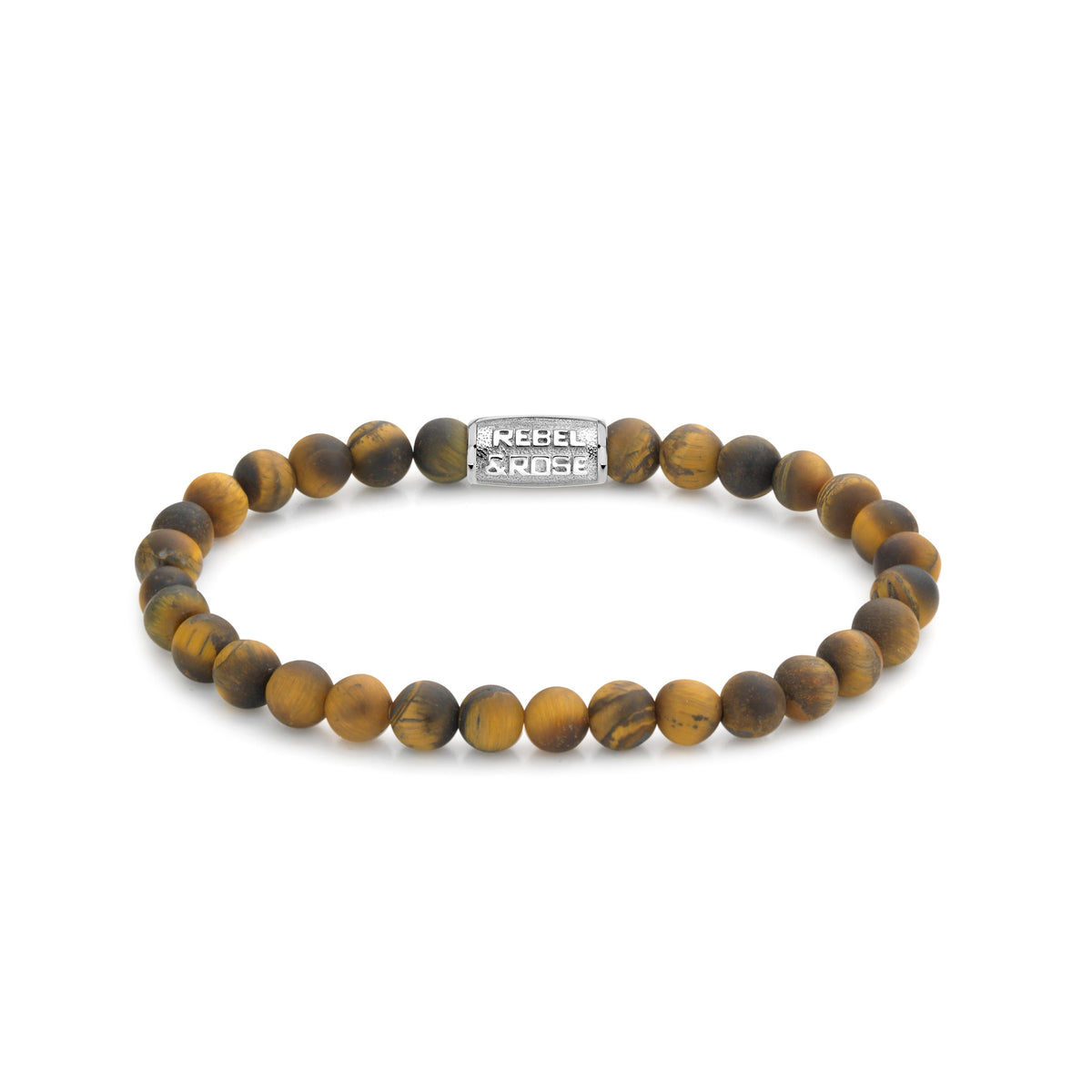 Rebel & Rose Matt Tiger Lily armband 6 mm - bruin