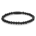 Rebel & Rose Black Rocks - All-Black armband 6 mm - zwart