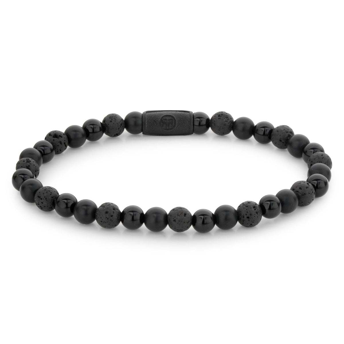 Rebel & Rose Black Rocks - All-Black armband 6 mm - zwart