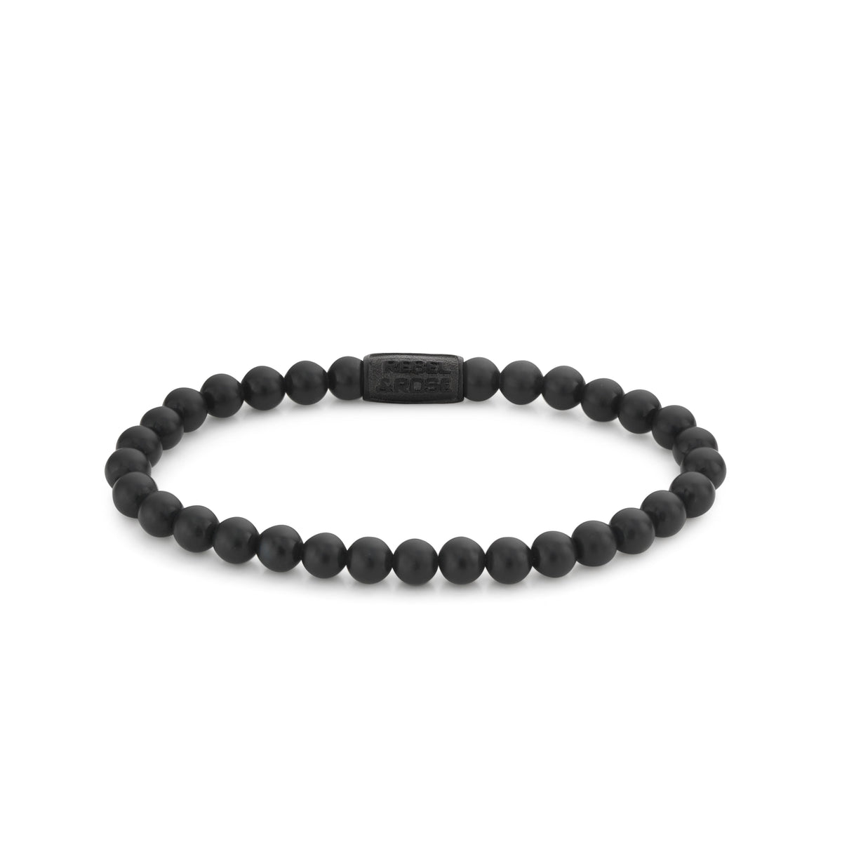Rebel & Rose Mad Panther - All-Black armband 6 mm - zwart