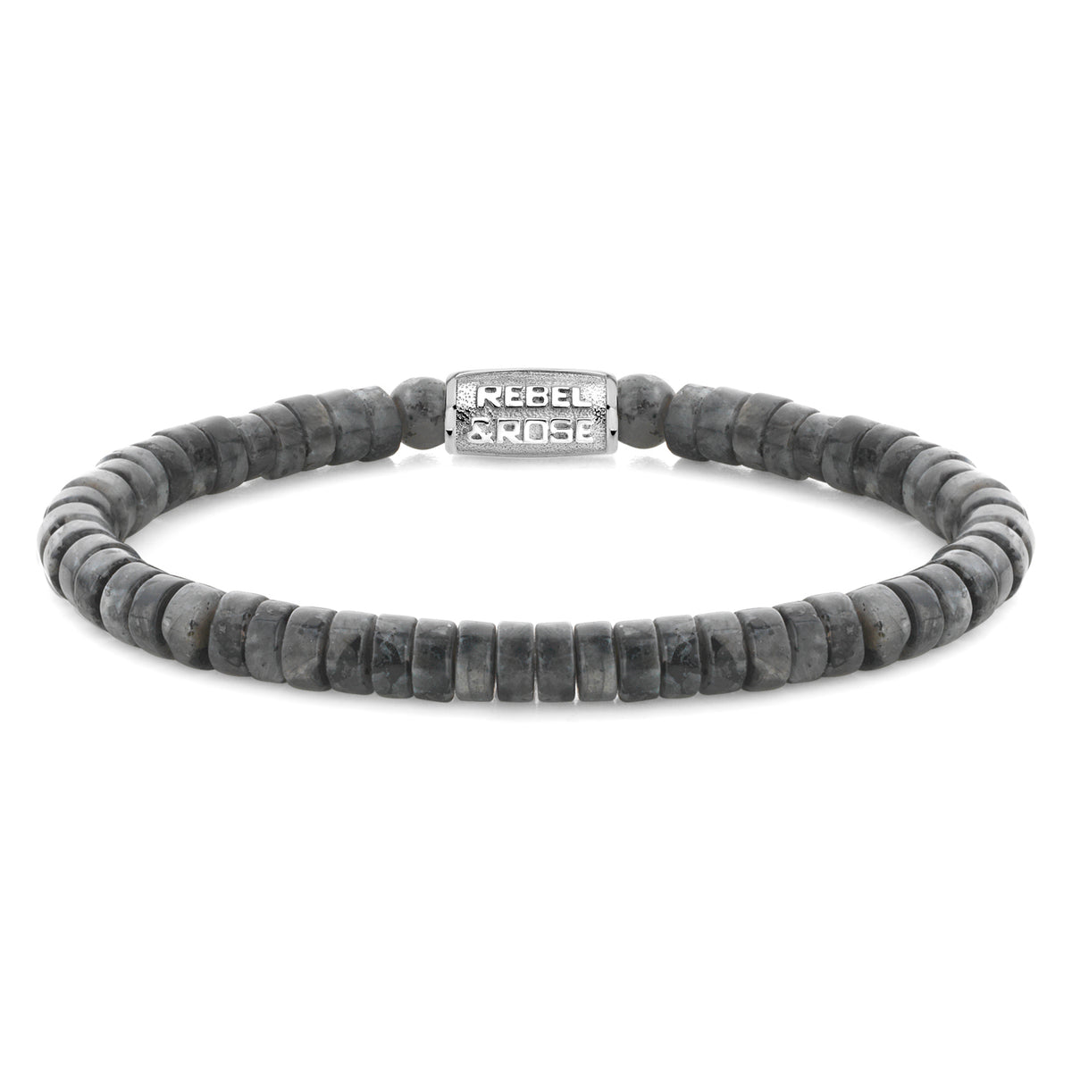 Rebel & Rose Slices - Grey Seduction armband 6 mm - grijs