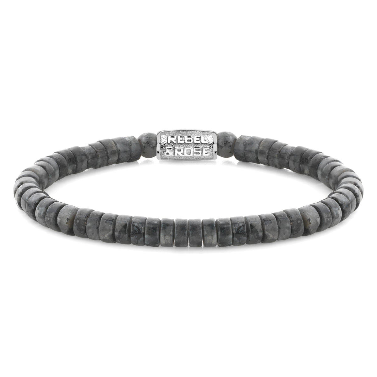 Rebel & Rose Slices - Grey Seduction armband 6 mm - grijs