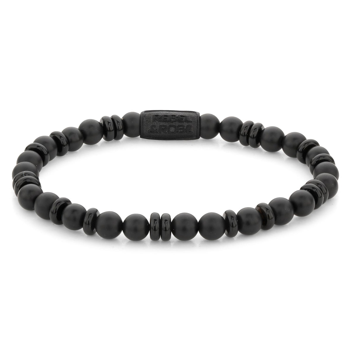 Rebel & Rose Variations All-Black armband 6 mm - zwart