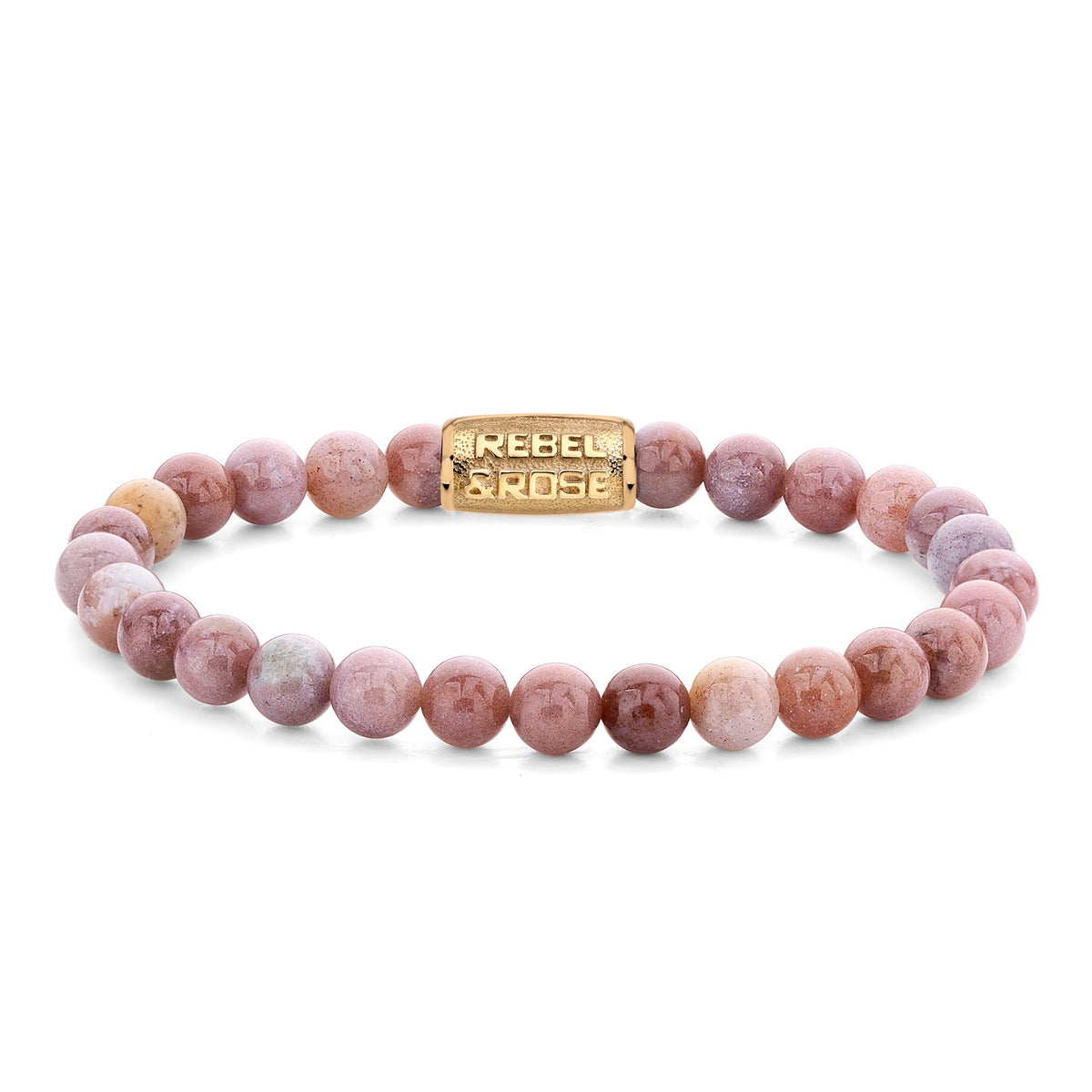 Rebel & Rose Rose Garden gold-coloured armband 6 mm - roze en paars