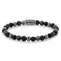 Rebel & Rose Grey Rocks Vintage armband 6 mm - grijs en zwart