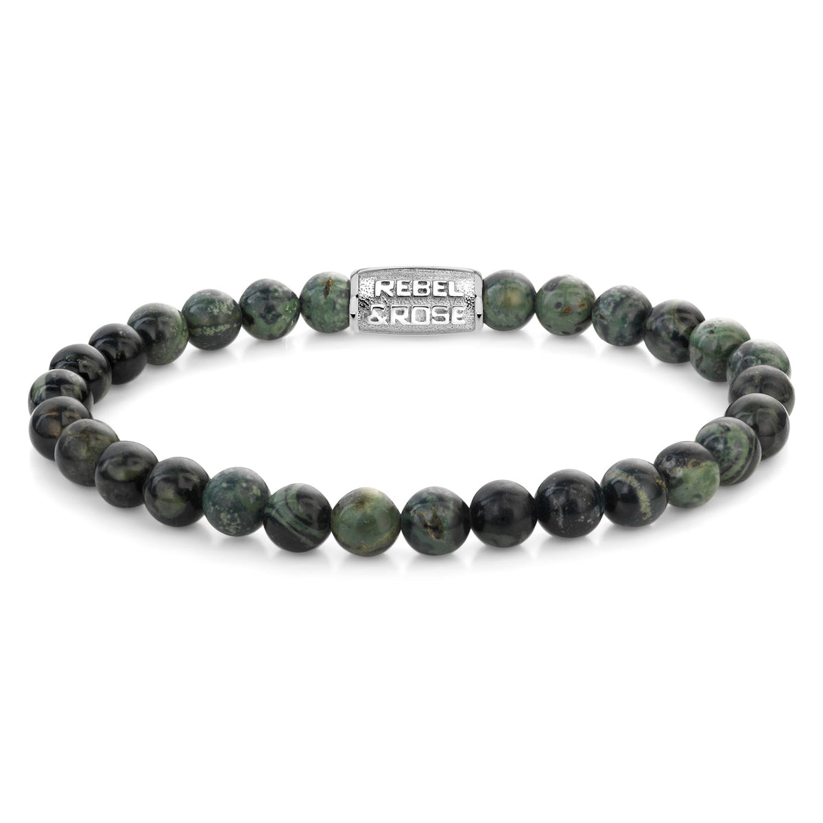 Rebel & Rose Green Rocks armband 6 mm - groen