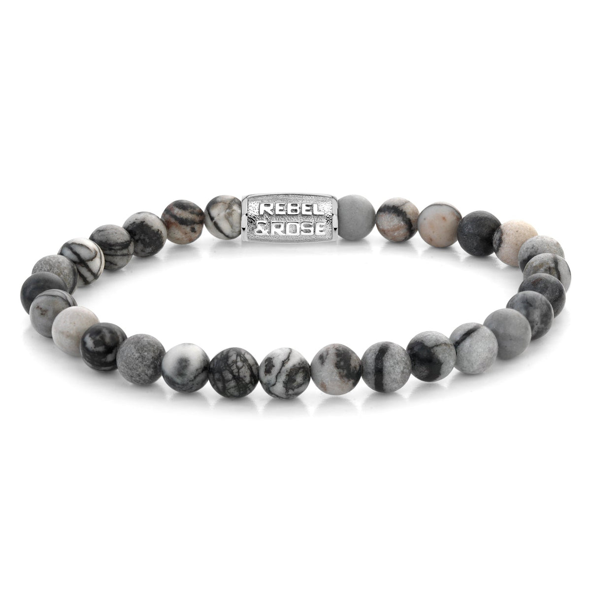 Rebel & Rose Black Wolf armband 6 mm - zwart