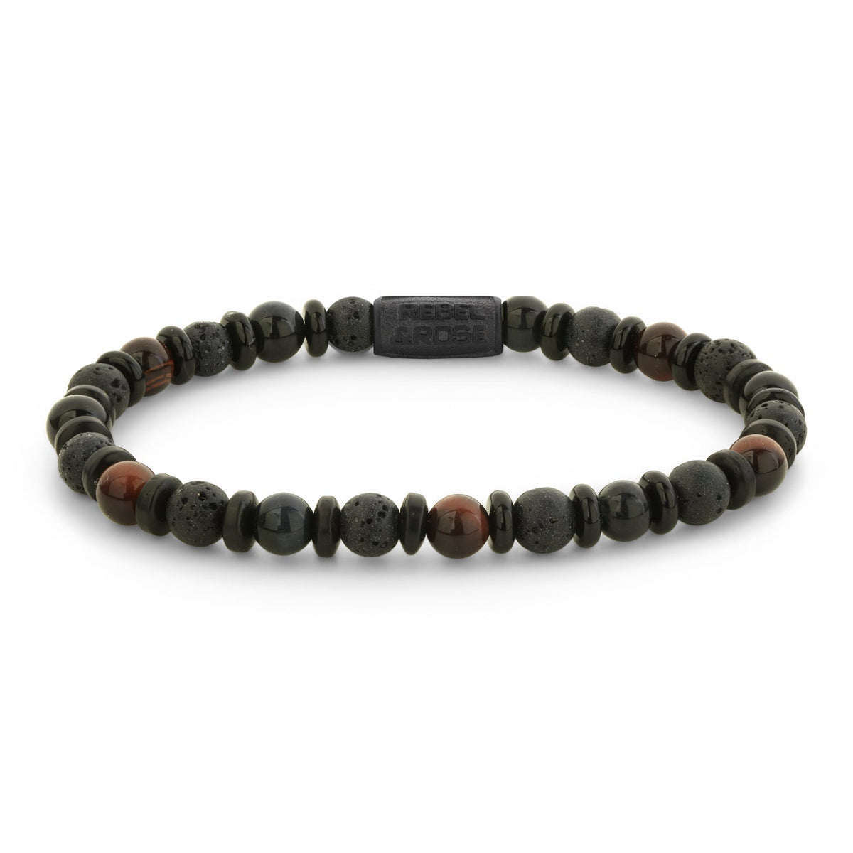 Rebel & Rose Variations Mix-Black armband 6 mm - zwart