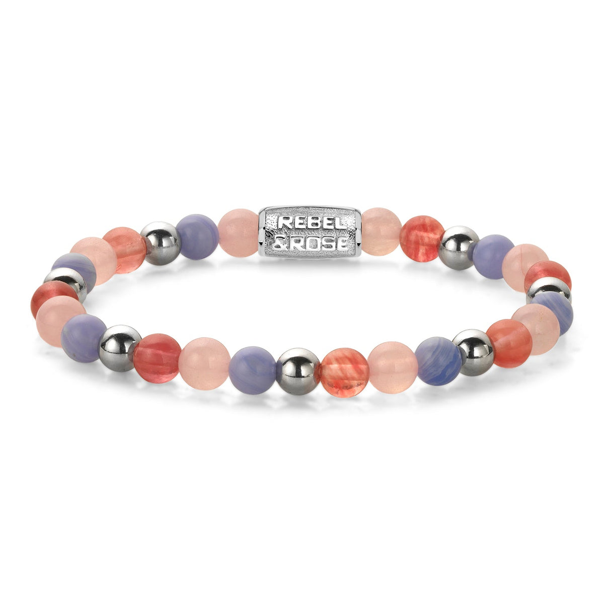 Rebel & Rose Pink Summer Vibes silver-coloured armband 6 mm - multicolor