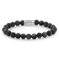 Rebel & Rose Matt Grey Seduction armband 8 mm - grijs en zwart
