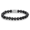 Rebel & Rose Grey Seduction armband 8 mm - grijs en zwart