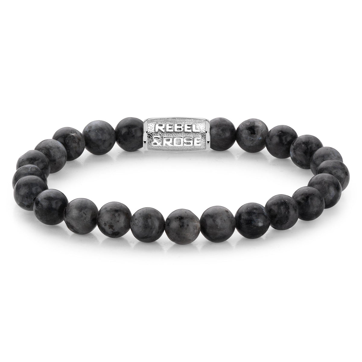 Rebel & Rose Grey Seduction armband 8 mm - grijs en zwart