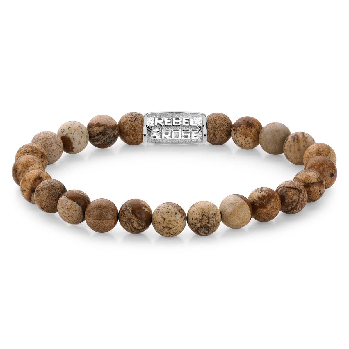 Rebel & Rose Woodstock armband 8 mm - beige