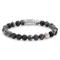 Rebel & Rose Black Wolf armband 8 mm - zwart