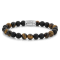 Rebel & Rose Matt Tiger Lily Twist armband 8 mm - bruin en zwart
