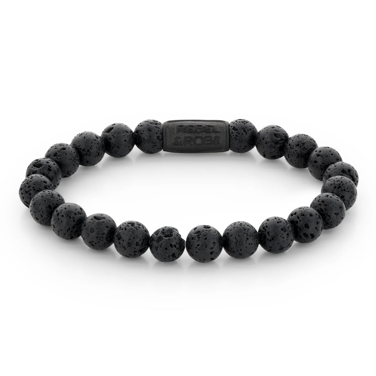 Rebel & Rose Black Moon - All-Black armband 8 mm - zwart