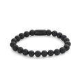 Rebel & Rose Mad Panther - All-Black armband 8 mm - zwart