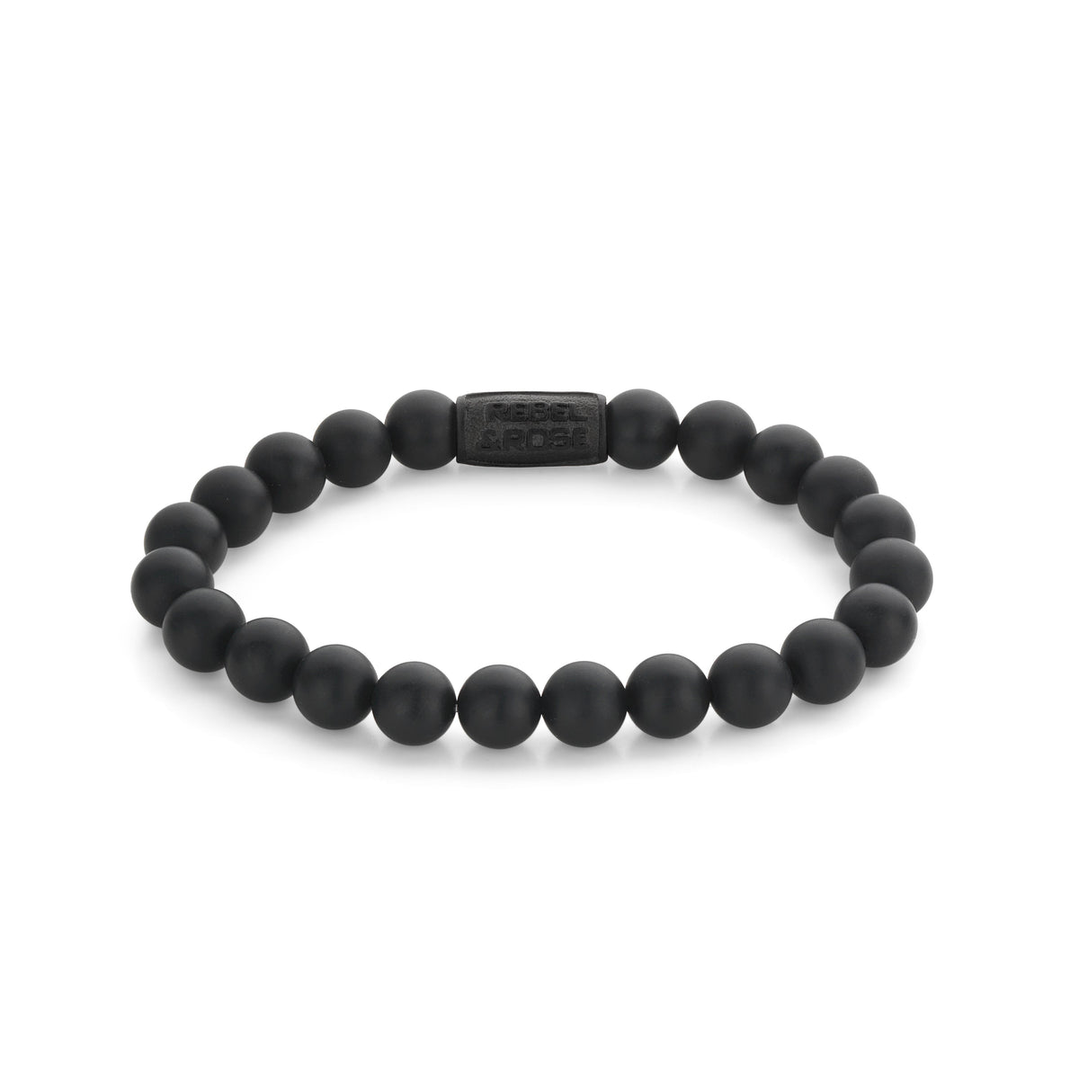 Rebel & Rose Mad Panther - All-Black armband 8 mm - zwart