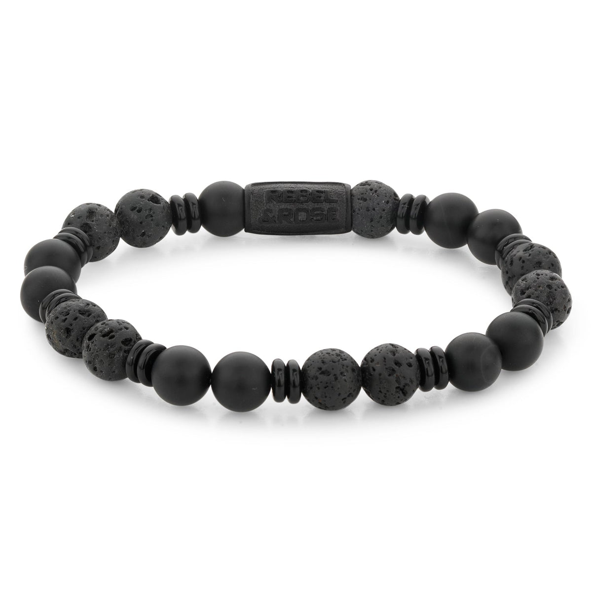 Rebel & Rose Variations Black armband 8 mm - zwart