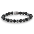 Rebel & Rose Grey Rocks Vintage armband 8 mm - grijs en zwart