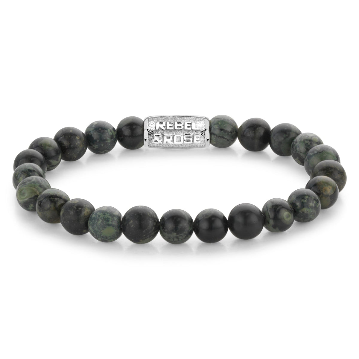 Rebel & Rose Green Rocks armband 8 mm - groen